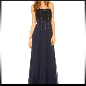 Never worn Rebeca Taylor Black chiffon Strapless Dress / Size 2